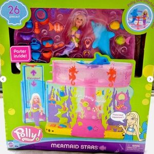 Polly Pocket 2004 Mermaid Stars G8602 Dolphin motorized aquarium NRFB NIB